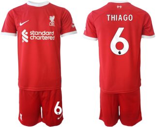 Liverpool FC Heimtrikot 2023-24 rot Günstige Fußballtrikots Trikotsatz Thiago Alcantara 6
