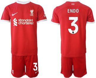 Liverpool FC Heimtrikot 2023-24 rot Günstige Fußballtrikots Trikotsatz Wataru Endo 3