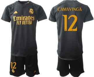 Günstige Fußballtrikots Herren Real Madrid 2023-24 Drittes Trikot Eduardo Camavinga 12