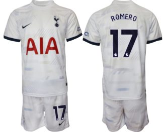 Günstige Fußballtrikots Herren Trikotsatz Tottenham Hotspur Heimtrikot 2023-24 Cristian Romero 17
