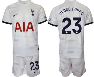 Günstige Fußballtrikots Herren Trikotsatz Tottenham Hotspur Heimtrikot 2023-24 Pedro Porro 23