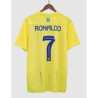 Herren Fußballtrikots Al-Nassr Heimtrikot 2023-24 gelb Kurzarm Cristiano Ronaldo 7