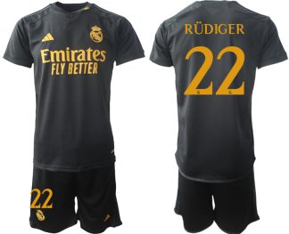 Herren Fußballtrikots Set Real Madrid 2023-24 Drittes Trikot Antonio Rudiger 22