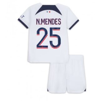 Kinder Paris Saint-Germain PSG 2023-24 Auswärtstrikot Trikotsatz Nuno Mendes 25
