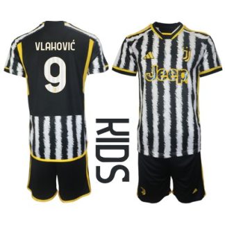 Fußballtrikot für kinder Juventus Heimtrikotsatz 2023-2024 Dusan Vlahovic 9