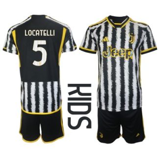 Fußballtrikot für kinder Juventus Heimtrikotsatz 2023-2024 Manuel Locatelli 5