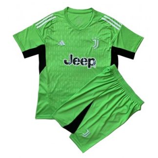 Fußballtrikot kinder sale Juventus Auswärts Trikotsatz 2023-2024 grün T-shirt