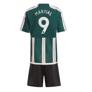 Kinder Set Fussballtrikots Günstig Manchester United Auswärtstrikot 2023-24 Anthony Martial 9
