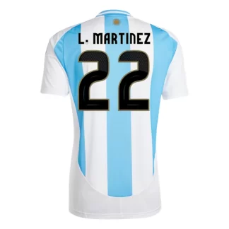 Billige Argentinien Heimtrikot Copa América 2024 mit Aufdruck L.Martinez 22