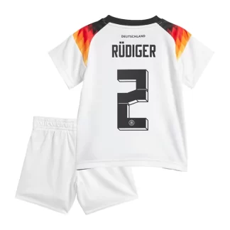 Deutschland Trikot Kinder DFB EM 2024 Heimtrikot Euro 24 weiß Shirt Set Antonio Rudiger 2
