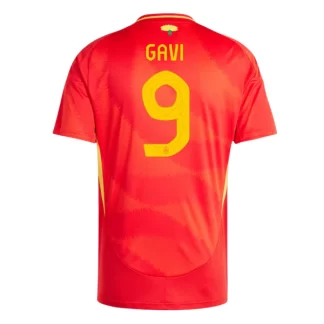 Fussball Trikot Spanien Euro 2024 Heimtrikot EM 24 Rot mit Aufdruck Gavi 9