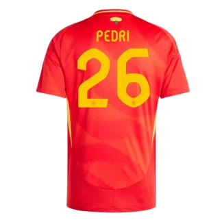 Fussball Trikot Spanien Euro 2024 Heimtrikot EM 24 Rot mit Aufdruck Pedri 26