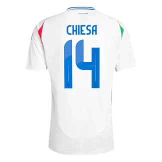 Italien Euro 2024 Auswärtstrikot EM 24 weiß Kurzarm Federico Chiesa 14