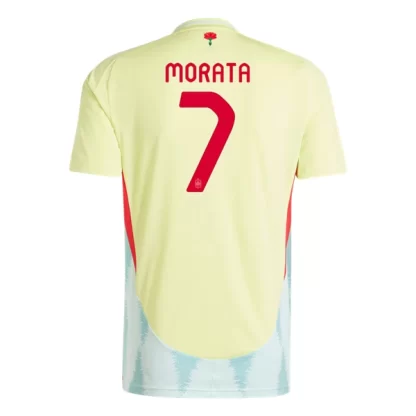 spanien trikot euro 2024 auswaertstrikot em 24 hellgelben kurzarm alvaro morata 7